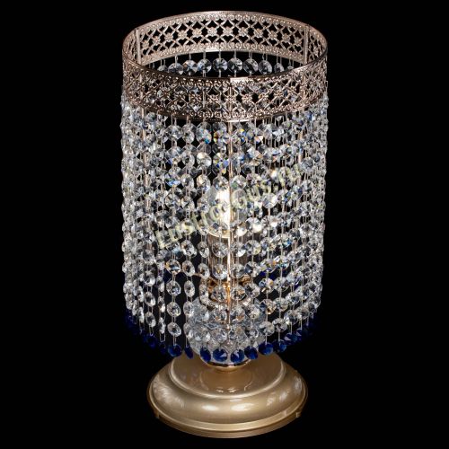 Настольная лампа Венеция оптикон №1 синяя в Магнитогорске Гусь Хрустальный