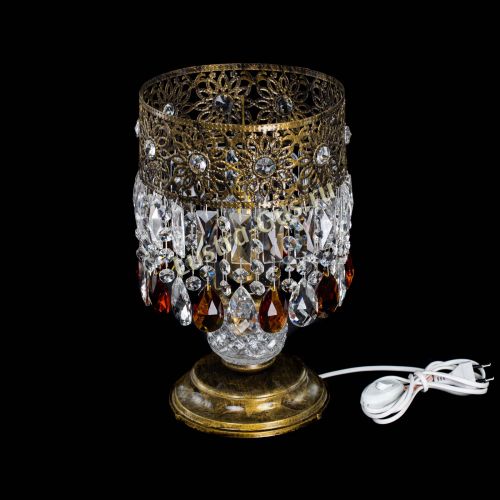 Настольная лампа Восток с пластинками под бронзу Чайная в Магнитогорске Гусь Хрустальный