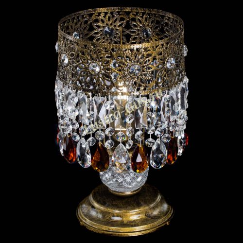 Настольная лампа Восток с пластинками под бронзу Чайная в Магнитогорске Гусь Хрустальный