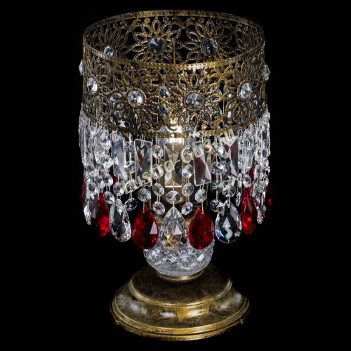 Настольная лампа Восток с пластинками под бронзу Красная в Магнитогорске Гусь Хрустальный