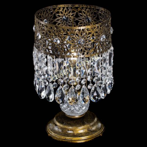 Настольная лампа Восток с пластинками под бронзу в Магнитогорске Гусь Хрустальный