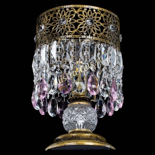 Настольная лампа Восток с пластинками под бронзу Розовая в Магнитогорске Гусь Хрустальный