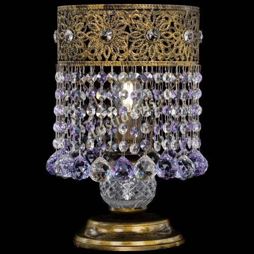 Настольная лампа Восток с шарами под бронзу Фиолетовая в Магнитогорске Гусь Хрустальный