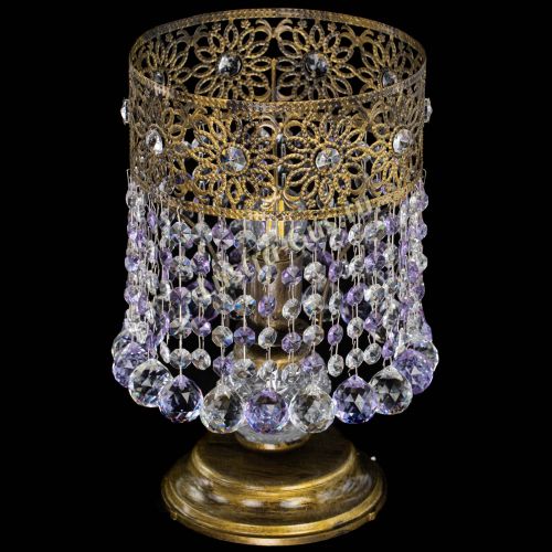 Настольная лампа Восток с шарами под бронзу Фиолетовая в Магнитогорске Гусь Хрустальный