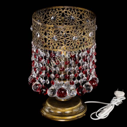 Настольная лампа Восток с шарами под бронзу Красная в Магнитогорске Гусь Хрустальный