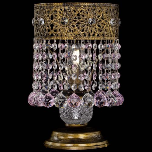 Настольная лампа Восток с шарами под бронзу Розовая в Магнитогорске Гусь Хрустальный