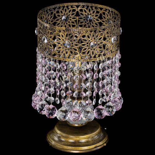 Настольная лампа Восток с шарами под бронзу Розовая в Магнитогорске Гусь Хрустальный