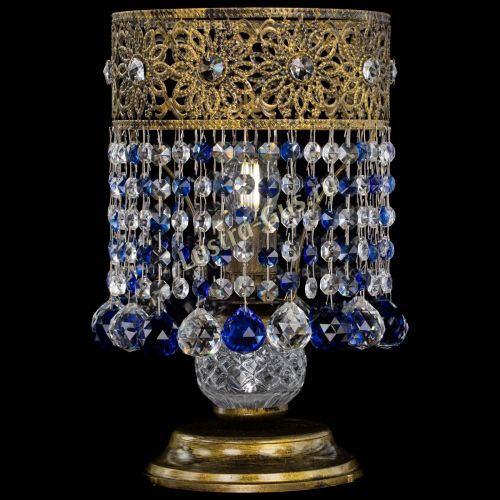 Настольная лампа Восток с шарами под бронзу Синяя в Магнитогорске Гусь Хрустальный