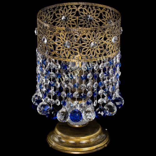 Настольная лампа Восток с шарами под бронзу Синяя в Магнитогорске Гусь Хрустальный