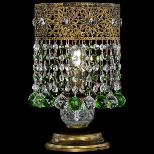 Настольная лампа Восток с шарами под бронзу Зеленая в Магнитогорске Гусь Хрустальный