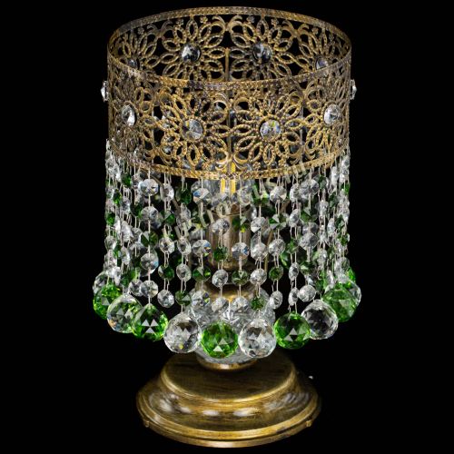Настольная лампа Восток с шарами под бронзу Зеленая в Магнитогорске Гусь Хрустальный