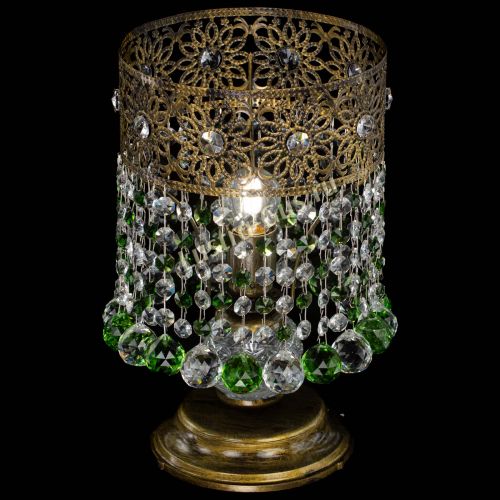 Настольная лампа Восток с шарами под бронзу Зеленая в Магнитогорске Гусь Хрустальный