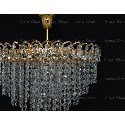 Люстра Капель Лепесток обтикон подвесная (собрана под конус) в Магнитогорске Гусь Хрустальный