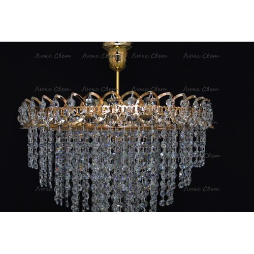 Люстра Капель Лепесток обтикон подвесная (собрана под конус) в Магнитогорске Гусь Хрустальный