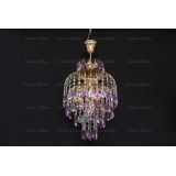 Люстра Хрустальные брызги с подвесом журавлик фиолетовый в Магнитогорске