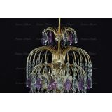 Люстра Хрустальные брызги с подвесом журавлик фиолетовый в Магнитогорске