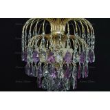 Люстра Хрустальные брызги с подвесом журавлик фиолетовый в Магнитогорске
