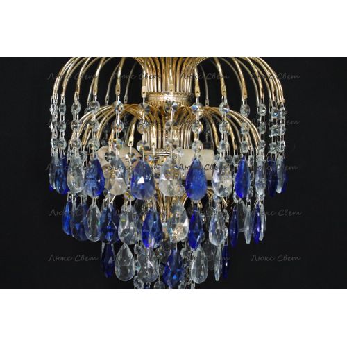 Люстра Хрустальные брызги с подвесом журавлик синий в Магнитогорске Гусь Хрустальный