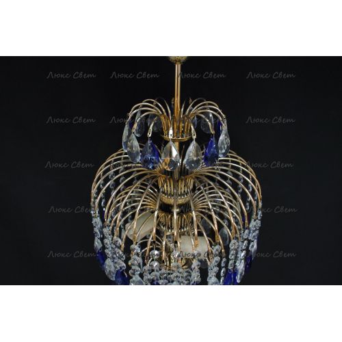 Люстра Хрустальные брызги с подвесом журавлик синий в Магнитогорске Гусь Хрустальный