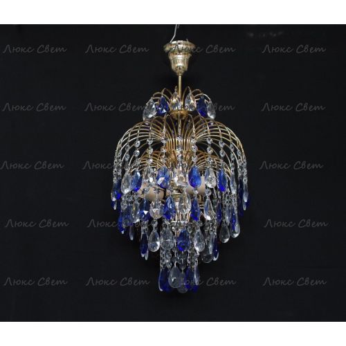 Люстра Хрустальные брызги с подвесом журавлик синий в Магнитогорске Гусь Хрустальный