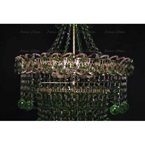 Люстра Натали Софья зеленая в Магнитогорске Гусь Хрустальный