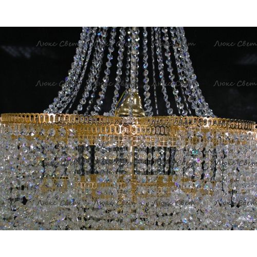 Люстра Лотос с подвесом диаметр 1000 мм высота1500 мм в Магнитогорске Гусь Хрустальный