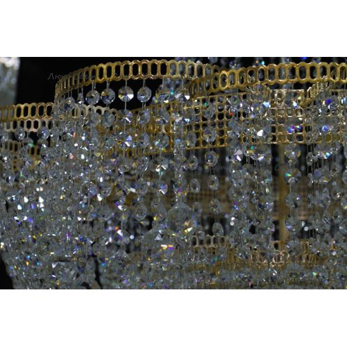 Люстра Лотос с подвесом диаметр 1000 мм высота1500 мм в Магнитогорске Гусь Хрустальный