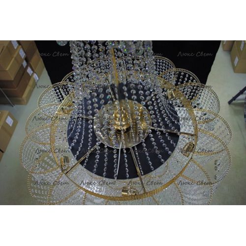 Люстра Лотос с подвесом диаметр 1000 мм высота1500 мм в Магнитогорске Гусь Хрустальный