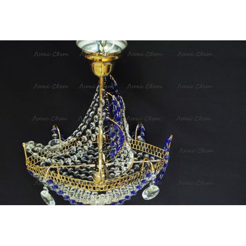 Люстра Корвет 1 ламповый синий в Магнитогорске Гусь Хрустальный