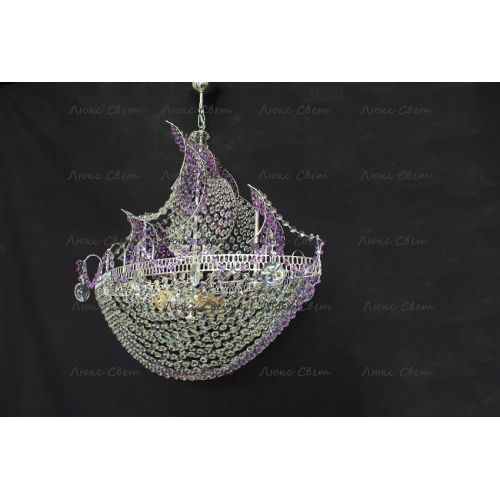 Люстра Корвет фиолетовый в Магнитогорске Гусь Хрустальный