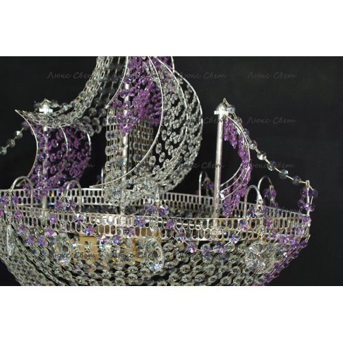 Люстра Корвет фиолетовый в Магнитогорске Гусь Хрустальный