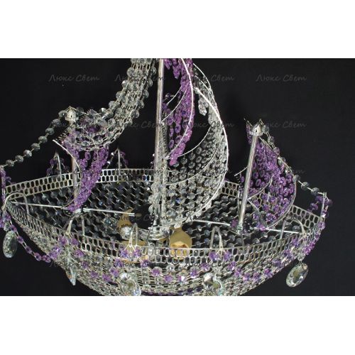 Люстра Корвет фиолетовый в Магнитогорске Гусь Хрустальный