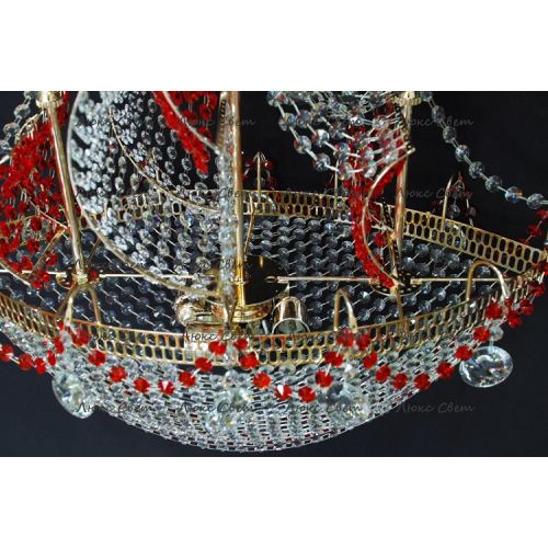 Люстра Корвет красный в Магнитогорске Гусь Хрустальный