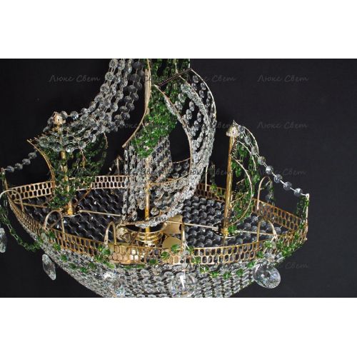 Люстра Корвет зеленый в Магнитогорске Гусь Хрустальный