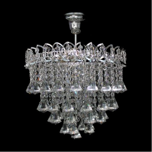 Люстра Капель лепесток с подвесом  конус 40 мм в Магнитогорске Гусь Хрустальный