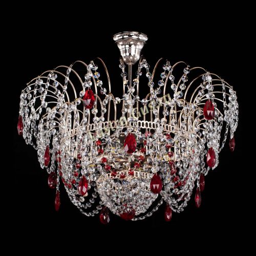 Люстра Агата № 2 - 4 лампы Красная в Магнитогорске Гусь Хрустальный