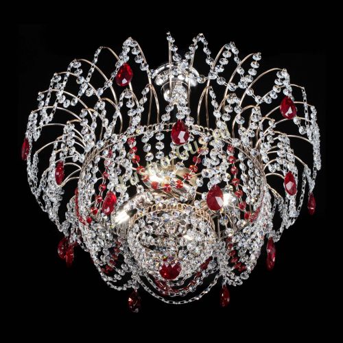 Люстра Агата № 2 - 4 лампы Красная в Магнитогорске Гусь Хрустальный