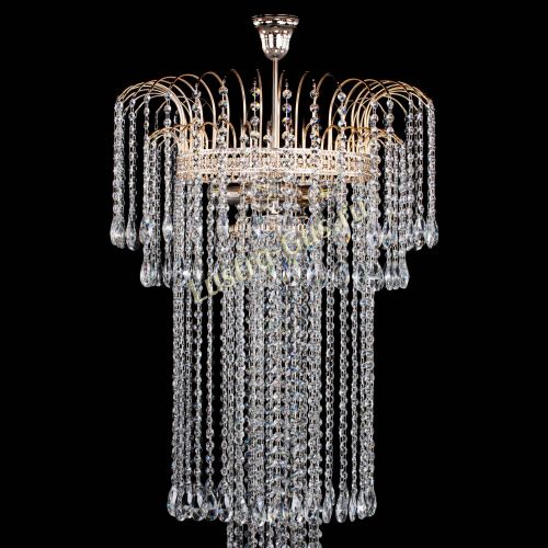 Люстра Агата Каскад №4 длинная в Магнитогорске Гусь Хрустальный