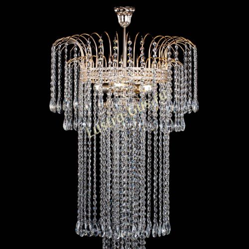 Люстра Агата Каскад №4 длинная в Магнитогорске Гусь Хрустальный