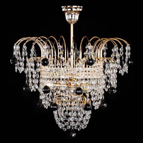 Люстра Агата Венеция №2 - 3 лампы черная в Магнитогорске Гусь Хрустальный