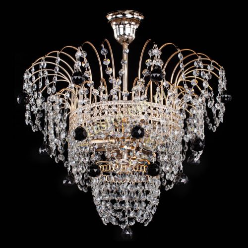 Люстра Агата Венеция №2 - 3 лампы черная в Магнитогорске Гусь Хрустальный