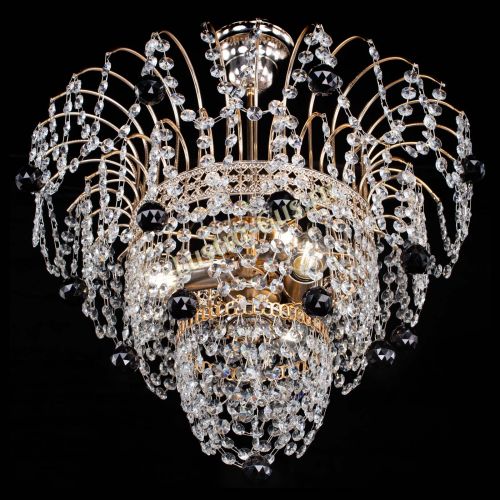 Люстра Агата Венеция №2 - 3 лампы черная в Магнитогорске Гусь Хрустальный