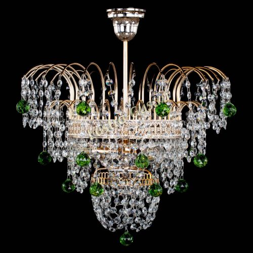 Люстра Агата Венеция №2 - 3 лампы зеленая в Магнитогорске Гусь Хрустальный