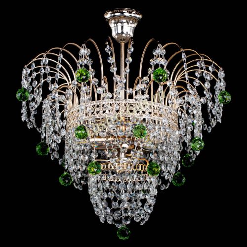 Люстра Агата Венеция №2 - 3 лампы зеленая в Магнитогорске Гусь Хрустальный