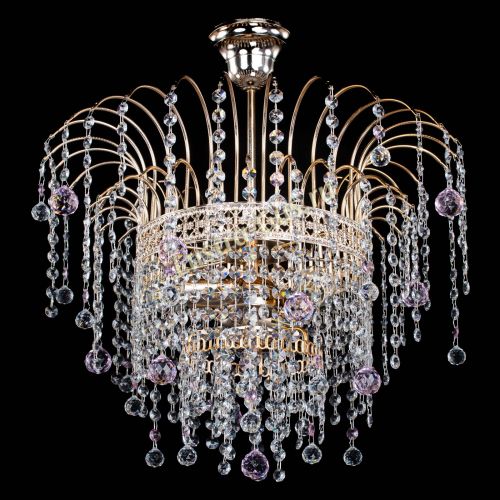 Люстра Агата Венеция №3 розовая в Магнитогорске Гусь Хрустальный