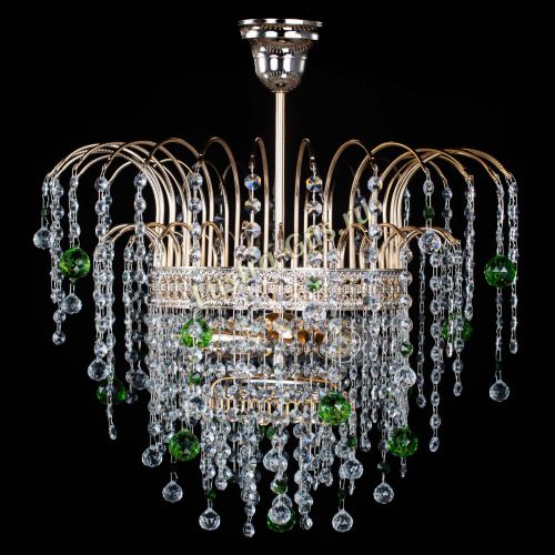 Люстра Агата Венеция №3 зеленая в Магнитогорске Гусь Хрустальный
