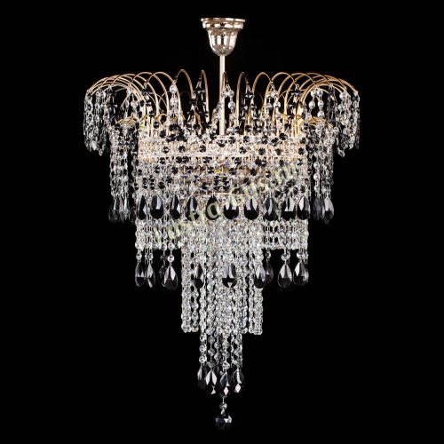 Люстра Агата Венеция №4 длинная Черная в Магнитогорске Гусь Хрустальный