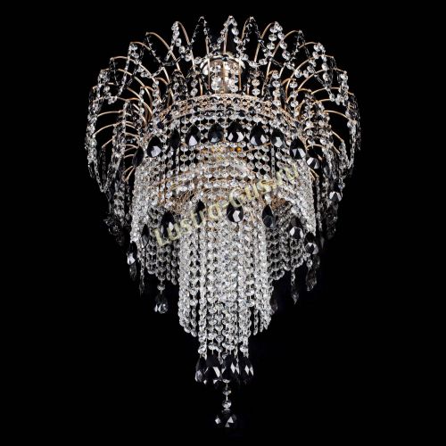 Люстра Агата Венеция №4 длинная Черная в Магнитогорске Гусь Хрустальный