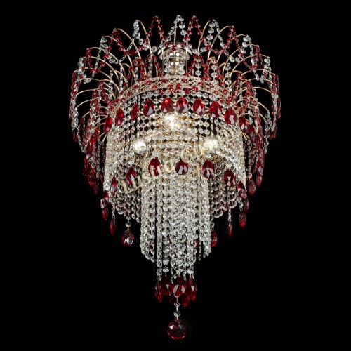 Люстра Агата Венеция №4 длинная Красная в Магнитогорске Гусь Хрустальный