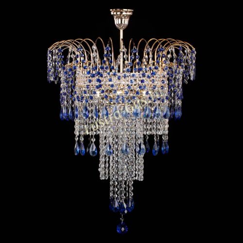 Люстра Агата Венеция №4 длинная Синяя в Магнитогорске Гусь Хрустальный